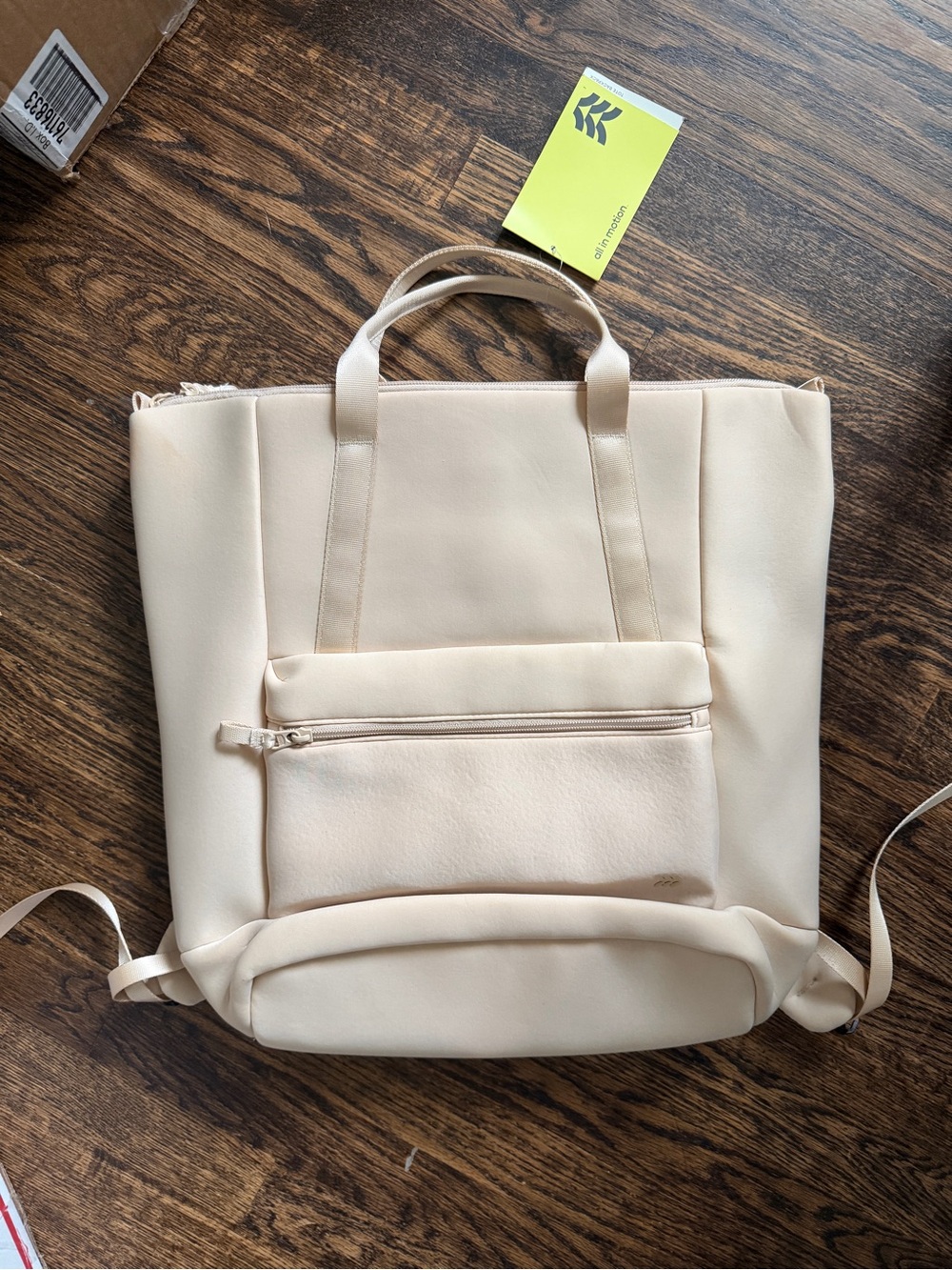 all in motion Cream Convertible Tote Backpack - Picture 1 of 3